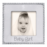 Portaretratos Mariposa Baby Girl Beaded 4x4, Plata