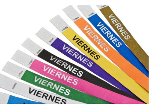 Pulseras Tyvek Identificación Eventos Lisas X1000un