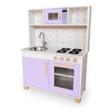 Cozinha De Brinquedo Infantil Madeira Mdf Lilás