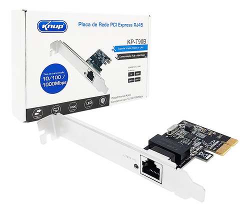 Placa De Rede 10/100/1000mbps Pci-e Gigabit Lan Rj45