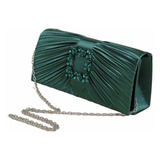 Bolsa Elegante Noche Bolso Dama Vestido Diamantes Verde