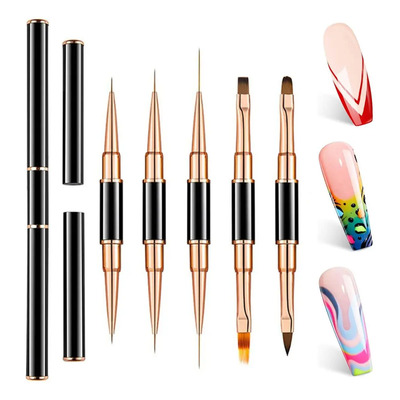 5 Pcs Pinceles Para Uñas Acrilico De Doble Manicura Decoración, Kit De Pinceles 3d Para Esmalte De Gel Para Salón En Casa, Manicura De Bricolaje Vabessa | MercadoLibre