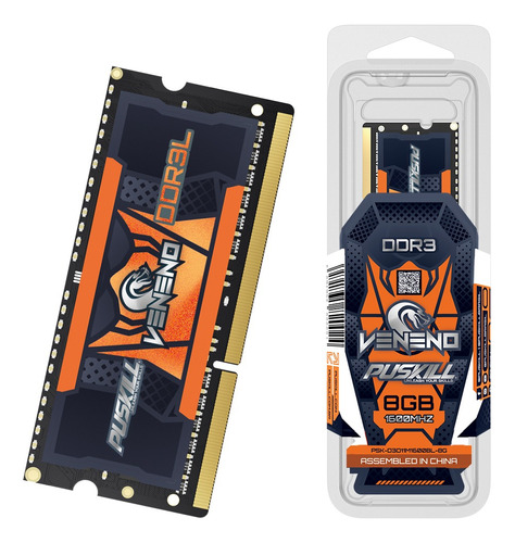 Memoria Ram Puskill Veneno Para Portátil Gamer, Ddr3l, 8 Gb,