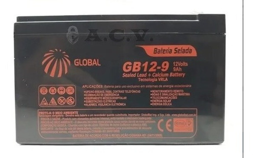 Bateria Selada Vrla Para Alarmes Nobreaks 12v 9ah/20h Global