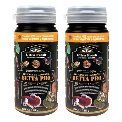 2 Alimento Betta Pro 48 Gr Delicias Camaron Ultrafresh Azoo | Meses sin interés