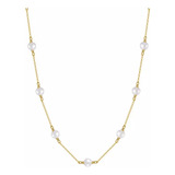 Collar Perlas Cultivadas, Plata 925, Baño Oro 18k, 48cm Max.