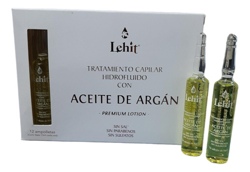 Lehit Aceite De Argan Tratamiento Capilar 12 Ampolleta 13ml