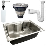 Cuba Inox 304 Com Porta Detergente E Acessorios Kit Cozinha