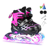 Patines En Línea Para Niñas Y Niños, Ajustables, Iluminadore