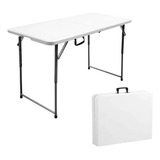 Mesa Plegable De Plástico Portátil Tipo Portafolio 1.20 Mts Altura Ajustable