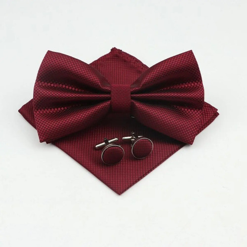 1 Set Corbata + Pañuelo + Mancuernillas Conjunto P/ Hombre