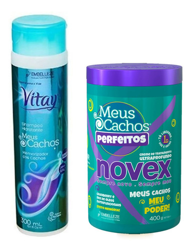 Kit Shampoo Sin Sal + Crema Crespos Rulos Novex Restaura