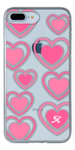 Funda Para iPhone Para Mujer Corazones Con Tu Letra Inicial