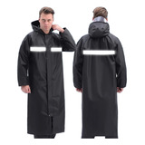 Impermeable Adulto Tejido Oxford Reflectante, Negro