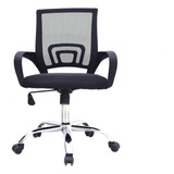 Silla Escritorio Gerencia Cromada Espalda Media Ergonomica 