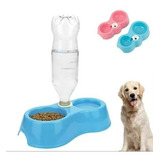 Plato Para Mascotas Doble Con Dispensador De Agua 