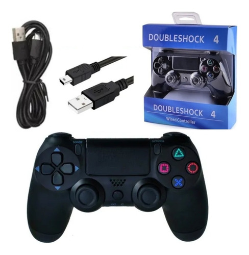 Controle Joystick Compatível Ps4 Playstation 4 E Pc Com Fio