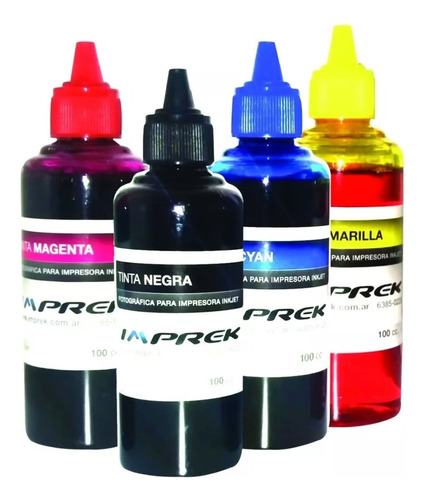 Tinta Para Epson Inkjet Premium 100cc Kit 4 Colores Imprek