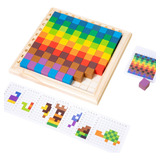 Cubos Coloridos Montessori, Juguetes Para Con 20 Cartas