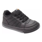 Zapatilla Colegial Cordon Pups Unisex Blanco Y Negro 23-26