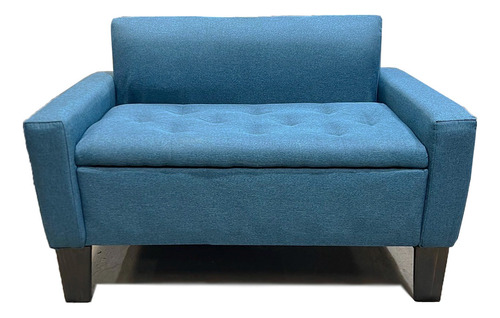 Mini Sillon Baul Hvm Azul Petroleo Felpa