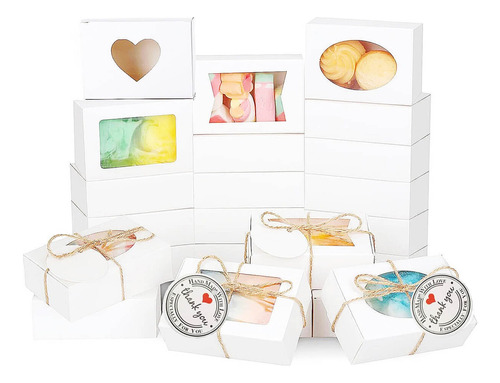 30 Cajas Kraft Carton Ventana Regalo Galletas Comida Boda