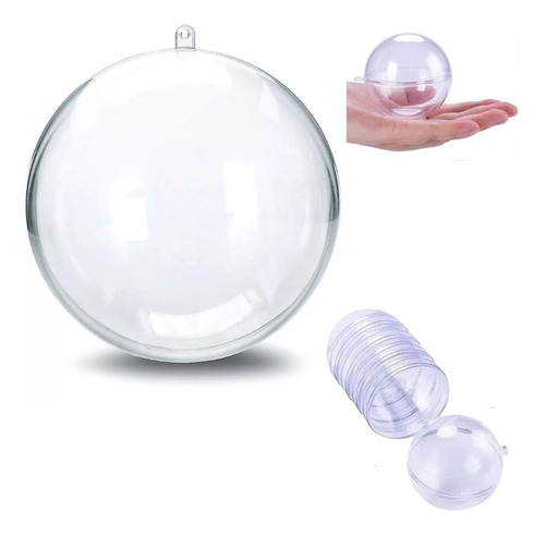 Esferas Plastica Acrilica Transparentes 8cms Setx12u Adorno 