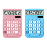 Calculadora Grande Rosa / Azul 12 Dígitos Alfacell Al3921b