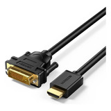 Cabo De Vídeo Ugreen Hdmi Macho Para Dvi 24+1 Macho 3m Preto