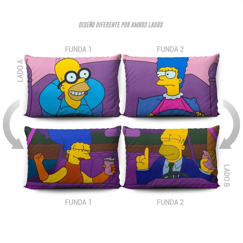 Juego De Fundas De Almohada Los Simpson Dobles Vudú Love