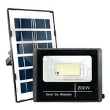 Refletor Solar Led Holofote 200w Placa Bateria Prova Dágua