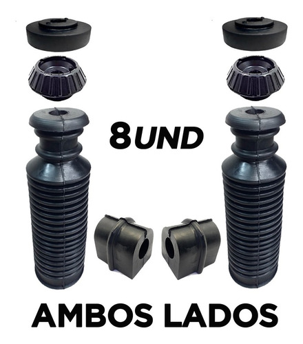 Kit Full Topes Amortiguador + Bases + Estab. Chevrolet Aveo Foto 2