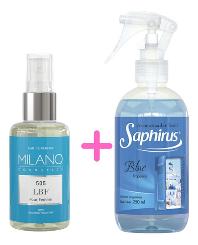 Combo Perfume Mini Milano Y Textil Saphirus Mujer Blue