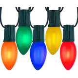 Luces Led Vintage C9 De Navidad Para Exteriores, Multicolor,