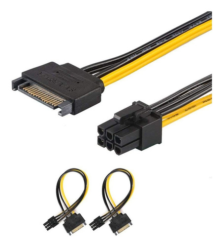 Cable Sata De 15 Pines A 6 Pines Pci Express (pcie) (2 Uni)