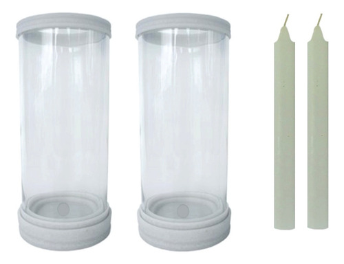 2 Porta Vela Vidro E Mármore Para Velas Palito E Vela 7 Dias