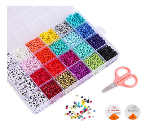 Set Mostacillas Bisuteria Para Pulseras 20 Colors+cordoneria