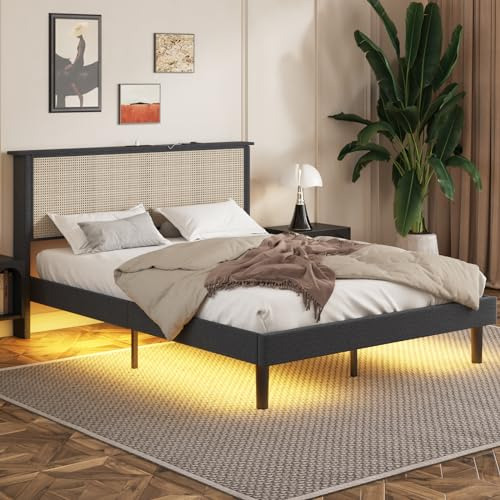 Cama De Metal Queen Size Con Luces Led Rgb Vabches