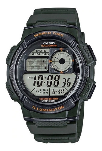 Reloj Casio Ae-1000w-3a Deportivo Verde Digital Hombre