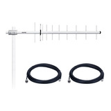 Antena Rural Celular 3g 2g 14 Dbi 850 Mhz + 2 Cabo 10mts