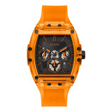 Reloj Guess Gw0203g10 Color De La Correa Naranja Color Del Bisel Naranja Claro Color Del Fondo Negro