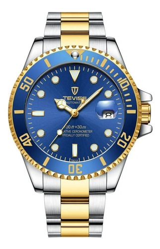 Reloj Mov. Automatico Tevise T801a Submariner Calendario