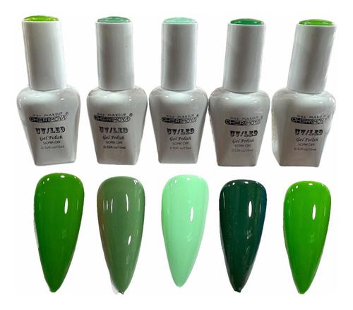 Set X 5 Permanente Cherimoya 15ml Verdes