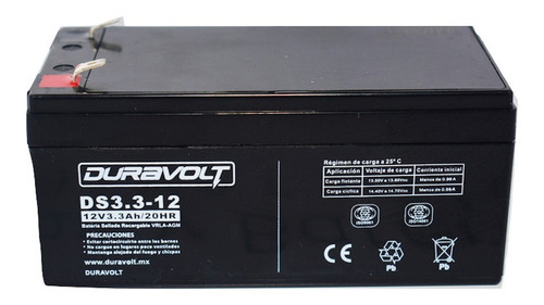 Batería Ds1230 12 Voltios 3.3 Ampers Duravolt Ds3312 