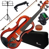Kit Violino Eagle Elétrico Ev744 4/4 Arco Breu Fone Partitur