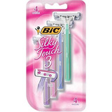 Maquina De Afeitar Desechable Bic Silky Touch 3, Mujeres, 4-