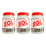 Kit Com 3 Sodas Sol Cáustica Para Desentupir Canos 1kg 99%