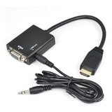 Adaptador Hdmi A Vga Con Cable Audio Auxiliar