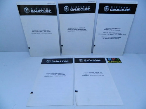 5 Precautions Booklet Originais Dos Jogos Game Cube - C -