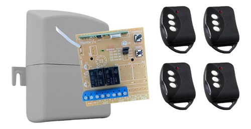 Kit Receptor 433 Mhz + 4 Controles P/ Fechadura Portão Ecp